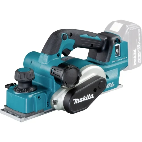 Аккумуляторный рубанок Makita LXT DKP181ZU — фотография оборудования на белом фоне