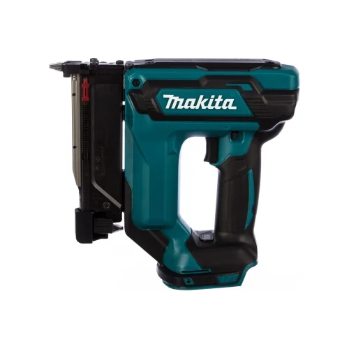 Аккумуляторный штифтозабивной степлер Makita LXT DPT353Z — фотография оборудования на белом фоне