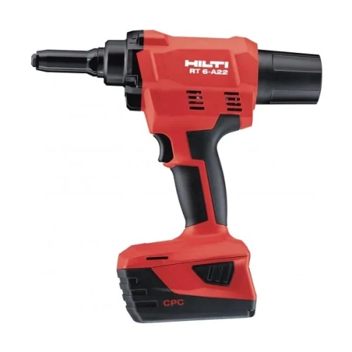 Аккумуляторный заклепочник Hilti RT 6-A22 — фотография оборудования на белом фоне