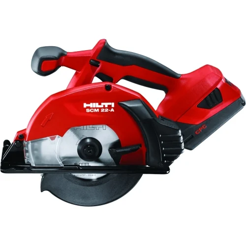 Аккумуляторная циркулярная пила Hilti SCM-22A — фотография оборудования на белом фоне