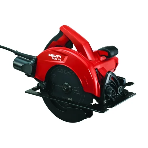 Циркулярная пила Hilti SCW 70 — фотография оборудования на белом фоне