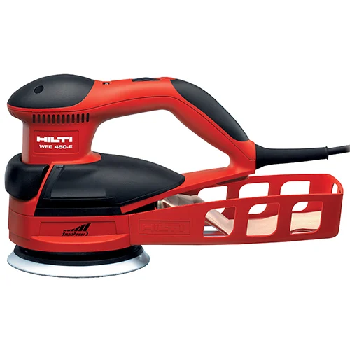 Эксцентриковая шлифовальная машина Hilti WFE 450-E — фотография оборудования на белом фоне
