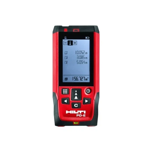 Лазерная рулетка Hilti PD-E — фотография оборудования на белом фоне