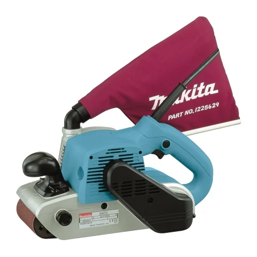 Ленточная шлифовальная машина Makita 9403 — фотография оборудования на белом фоне
