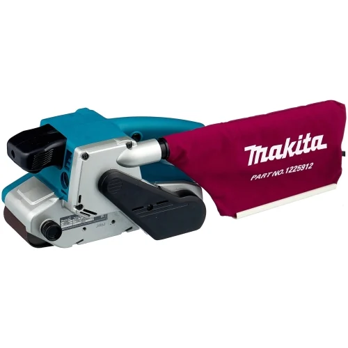 Ленточная шлифовальная машина Makita 9404 — фотография оборудования на белом фоне