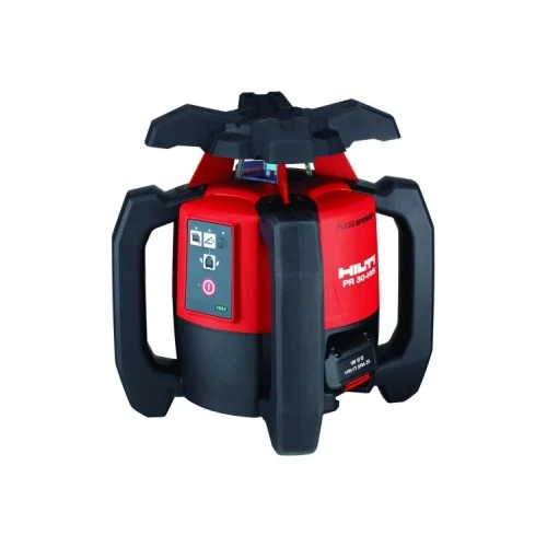 Ротационный лазерный нивелир Hilti PR 30-HVS A12 — фотография оборудования на белом фоне
